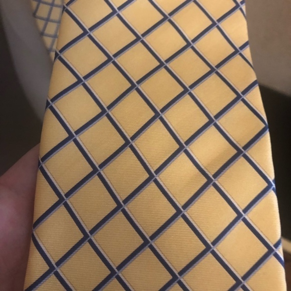 Saville Tie Yellow Blue - Picture 2 of 3